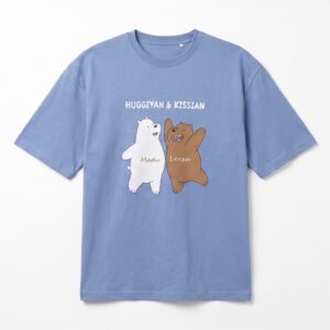 Eddez Blue Cartoon Bears Interlock T-Shirt
